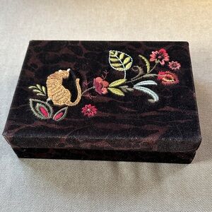 Johnny Was Embroidered Velvet Jewelry Box